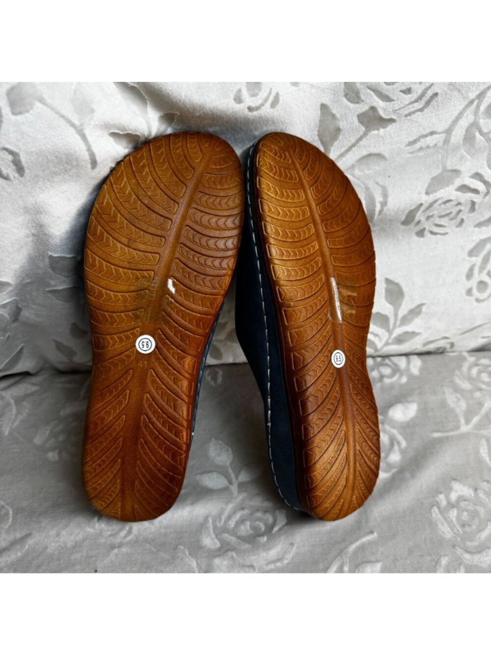 Hamden Platform Slide Sandal Blue With Buckle & Stitch Size 9.5 Good Choice - Picture 6 of 7